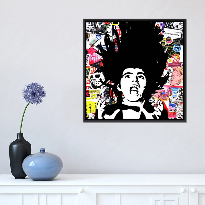 « screaming lord », impression sur toile, H 18 po x l 18 po x P 1,5 po, Toile tendue, Pas de tapis