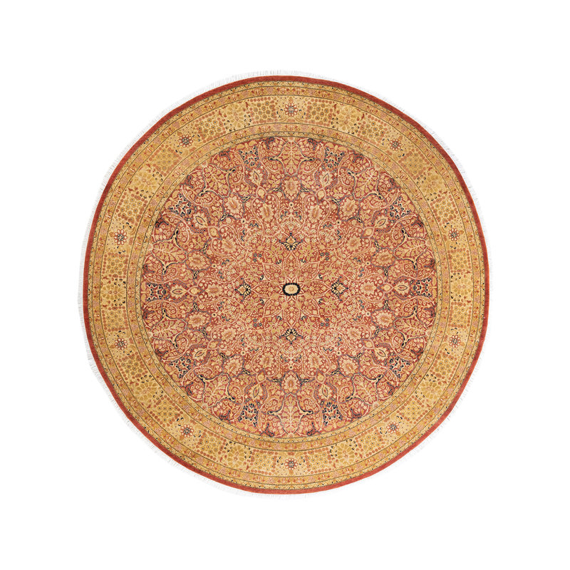 Hayner One-of-a-Kind Hand-Knotted New Age 8'1" Round Wool Area Rug in Orange/Rust