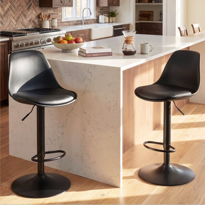 Adjustable Height Swivel Bar Stools with 360° Rotation