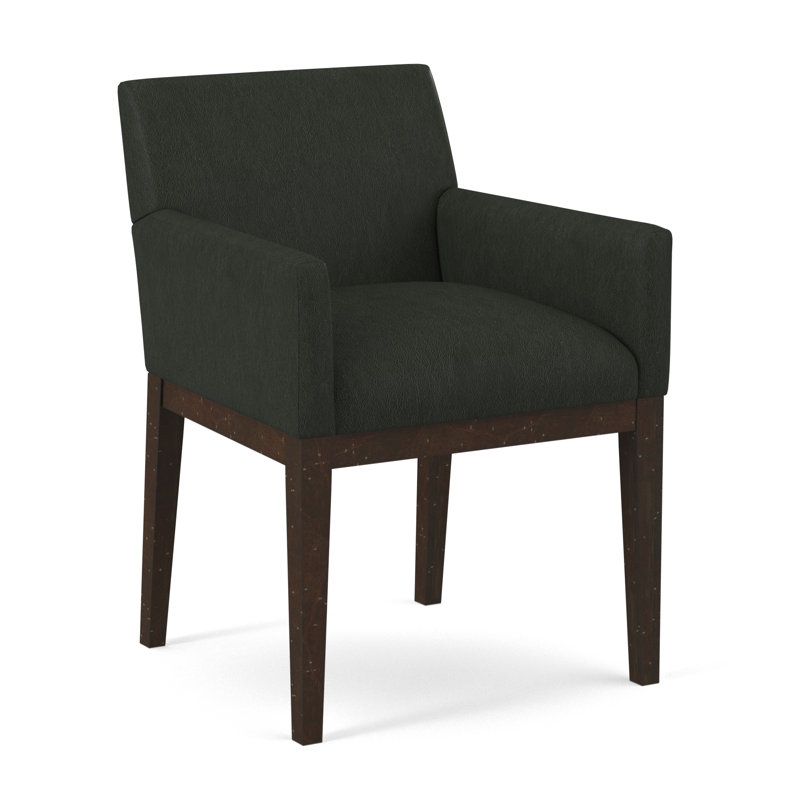Upholstered Arm Chair, Salvador Asphalt, English Saddle