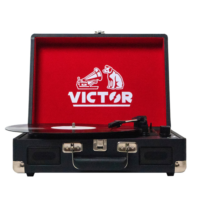 Tourne-disque portatif avec Bluetooth, Noir