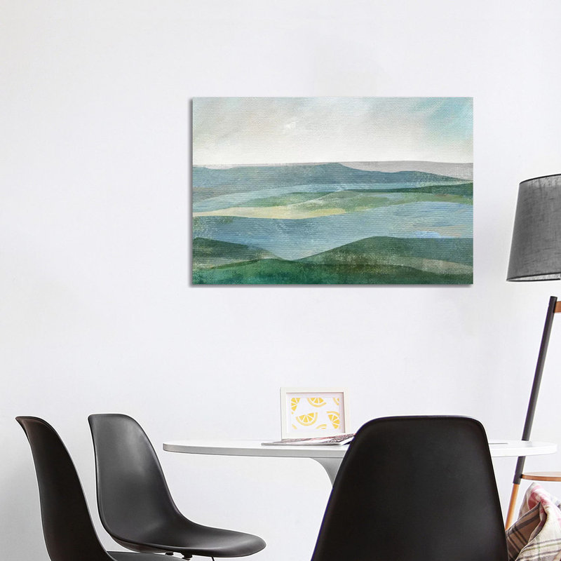 «River Valley» par Nan - reproduction imprimée, H 26 po x l 40 po x 1,5 po, Toile tendue