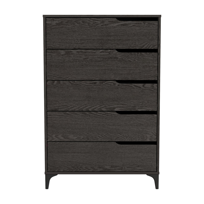 Norcross 5 Drawer 31'' W Dresser, Dark Gray Wood