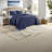 Premium Navy Bedding Sets, Oversized Polyester Quilt, Comfortable Home Style