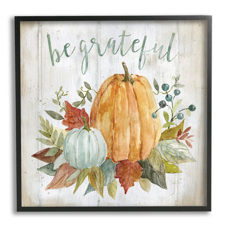 «Be Grateful Autumnal Botanicals», art numérique par Livi Finn, Giclée encadrée noir minuit, H 24 po x l 24 po x P 1,5 po