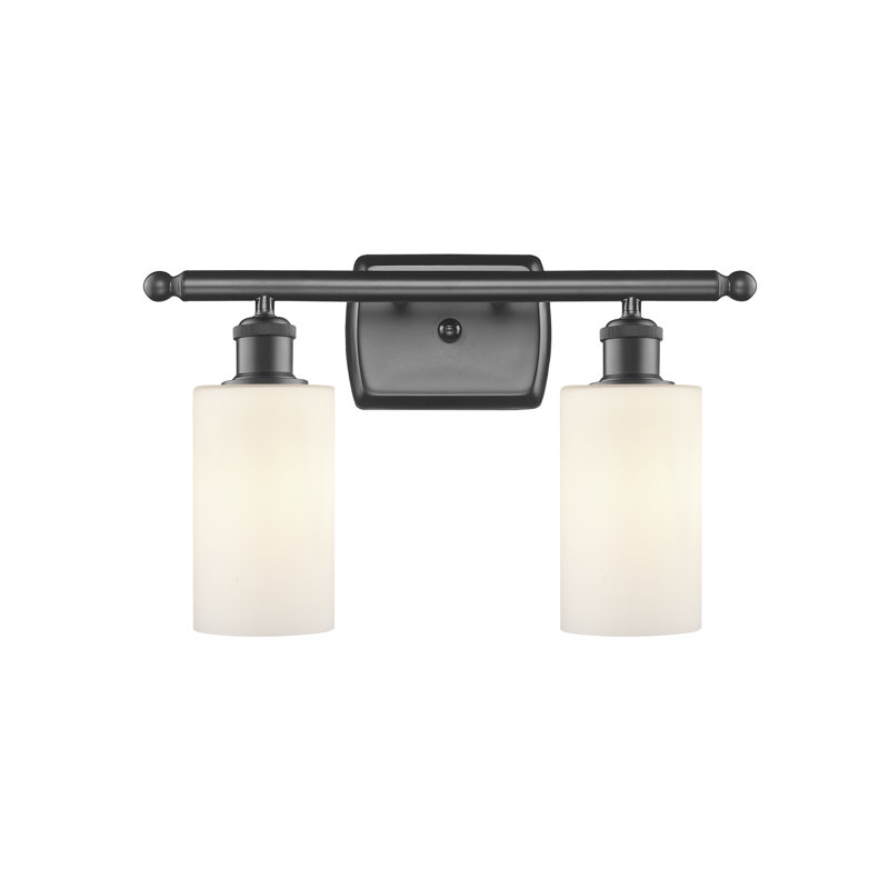 Éclairage de salle de bain à 2 lumières à intensité variable Mallette, Ampoule DEL 6 watts Vinage, Blanc mat, Bronze huilé