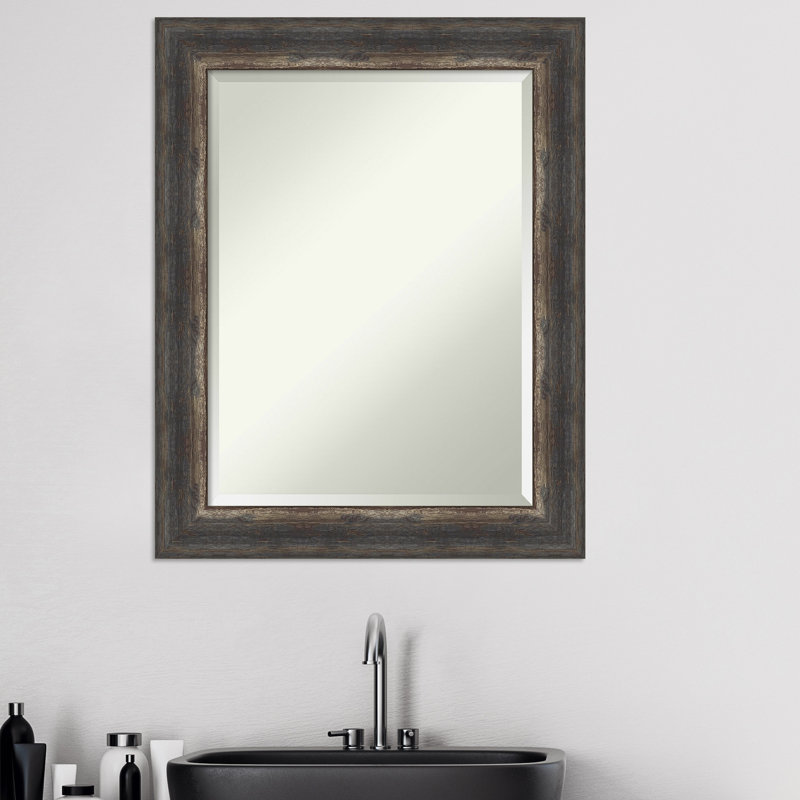 Miroir mural de salle de bain Roulston, Gris anthracite, 29 po x 23 po
