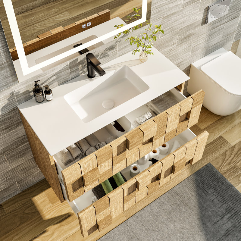 Ayaan 33" Wall-Mounted Single Bathroom Vanity Set