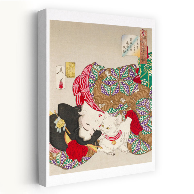 Art contemporain contemporain, chat traditionnel, H 18 po x l 12 po