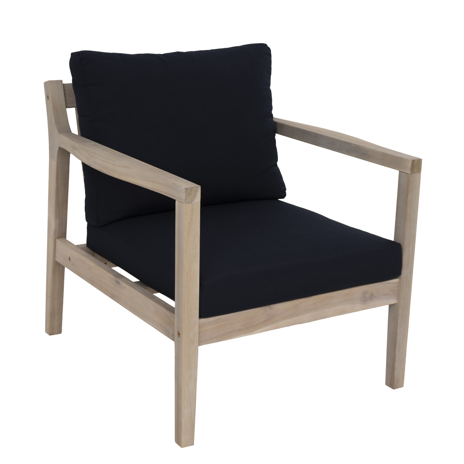 Amina Acacia Outdoor Lounge Chair, Navy Performance