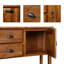 Console en bois massif rétro avec tiroirs, armoires et tablette-129231119