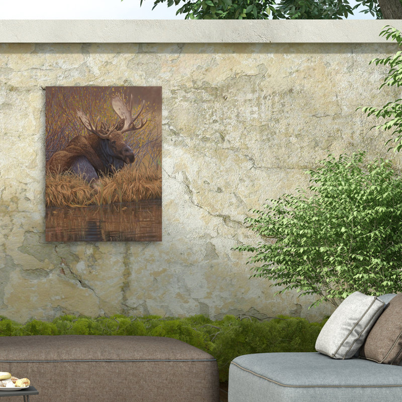 Jeff Hoff niché dans une toile d'orignal Teton Moose, H 14 po x l 19 po