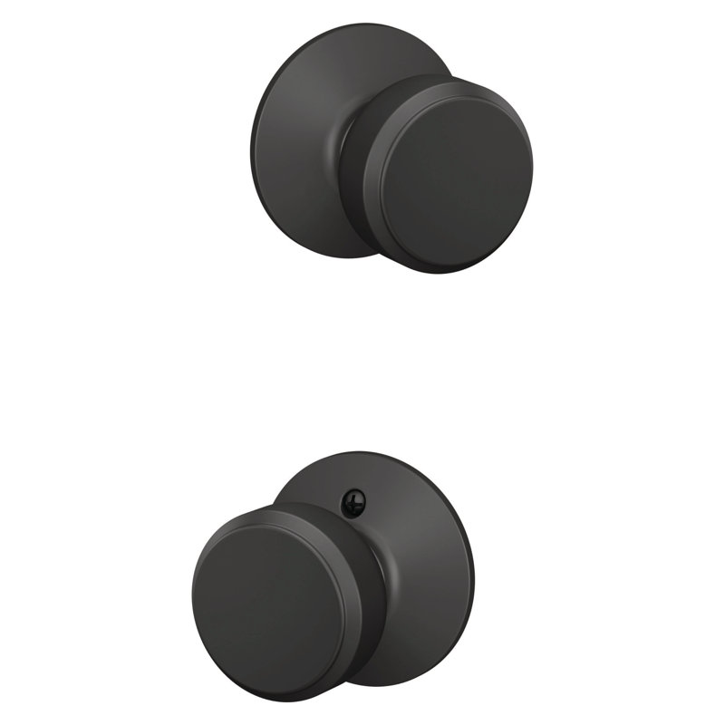Bowery Passage Knob (Hall & Closet), Matte Black, Circle