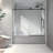 Frameless One Fixed And One Shifted Shower Door, 70MM 304 Stainless Steel Large Pulleys With Adjustable Soft Closing Function,With Nano Easy Cleaning,Stick Explosion-Proof Menbrance