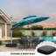 Parasol rond en porte-à-faux 11 pi avec base à roulettes RejIno, bleu turquoise-796147321