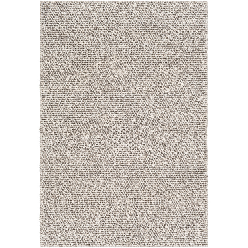 Tapis gris / ivoire tissé à plat à la main Sevag, Rectangle 2 pi x 3 pi