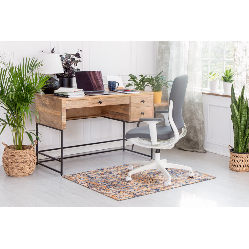 Tapis de chaise de bureau en jacquard de polyester avec support antidérapant Anji, H 0,5 po x l 40 po x P 54 po