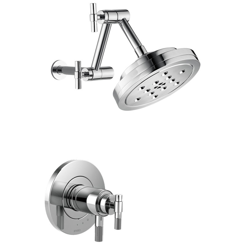 Litze Thermostatic Shower Faucet with TempAssure, Polished Chrome, T-Lever