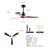 Hot Sales 52 Inch Modern Ceiling Fan With 3 Color Dimmable 3 ABS Blades Remote Control Reversible DC Motor With Led Light