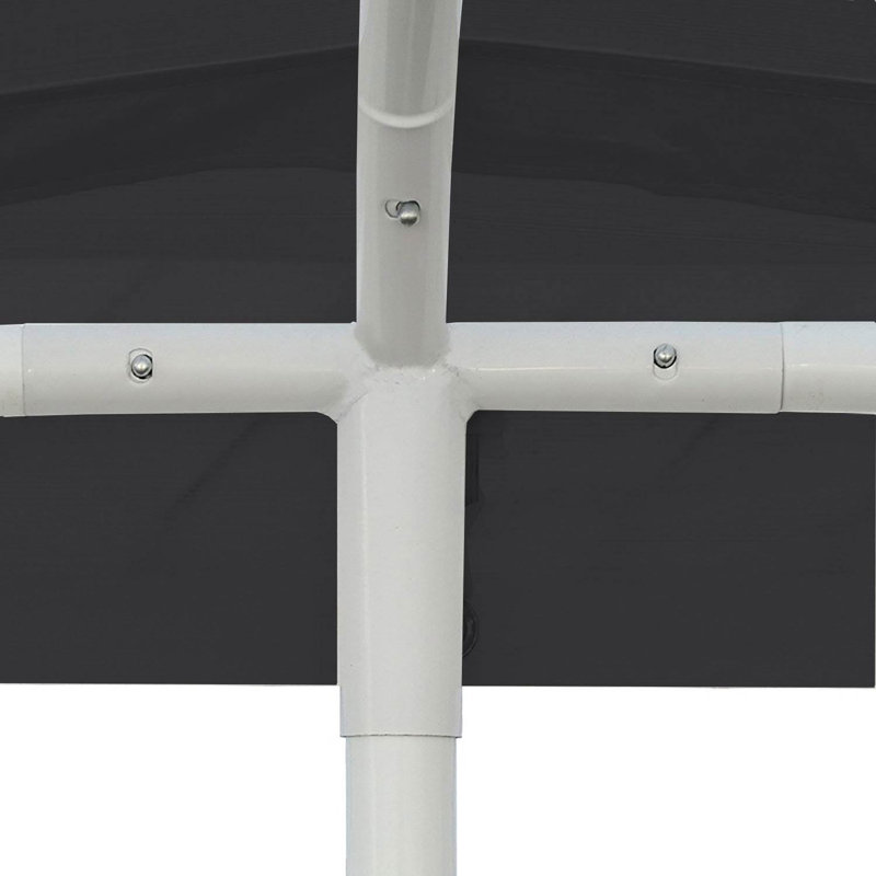 Black 10x20 Vinyl Peak Roof Carport Canopy with Sidewalls