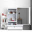 Ensemble coiffeuse blanc avec miroir et fauteuil à DEL - éclairage réglable 3 couleurs, coiffeuse 4 tiroirs