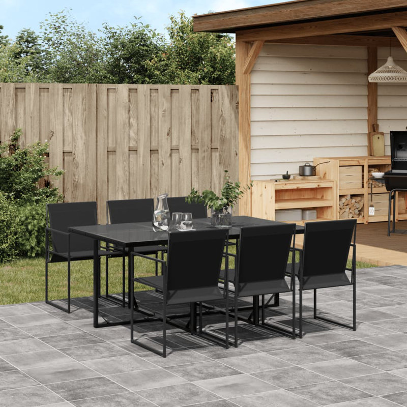  Garden Dining Set Black