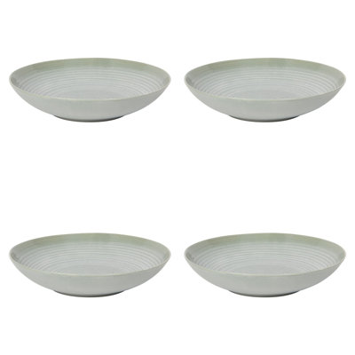 Set of 4 Aquarius Sage Individual Pasta Bowl 8.5 inch