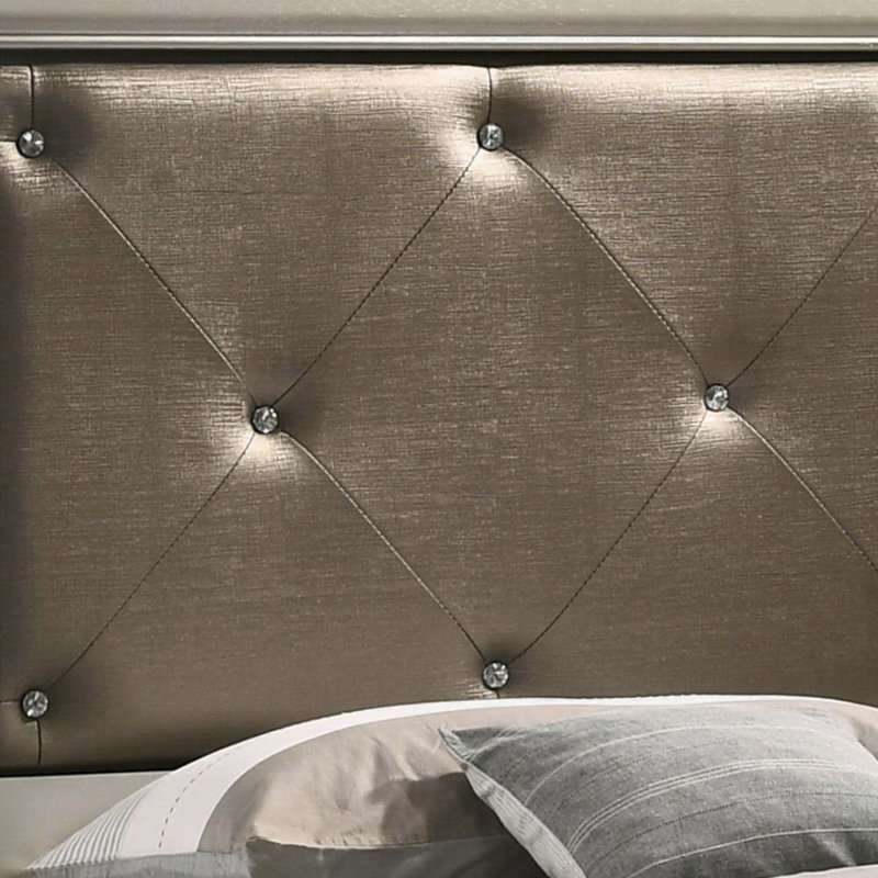 Elegant Silver Champagne Twin Bed