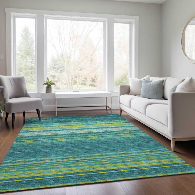 Chayden Washable Striped Indoor / Outdoor Rug, Rectangle 8' x 10'