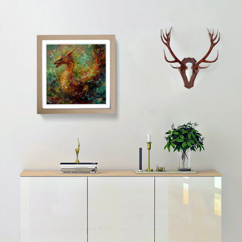 Single Picture Frame Print on Wood, Oak