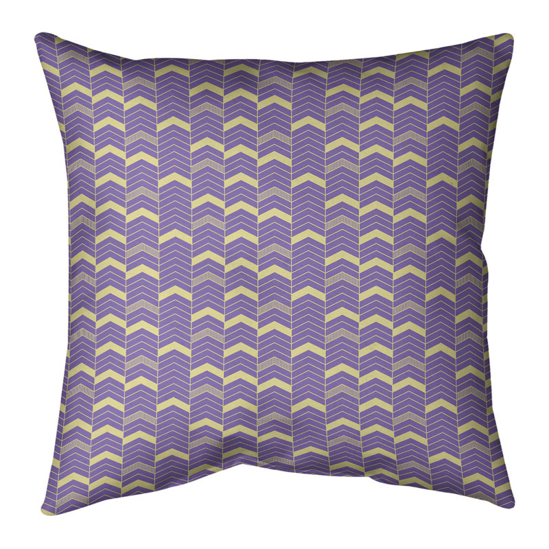 Coussin Rhonda, Double mauve / jaune, Bourre en polyester, 20 po x 20 po