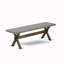 L'ensemble de meubles de salle à manger 3 pièces comprend une table de cuisine rectangulaire avec pieds en X et 2 bancs de table, finition jacobine patinée-1131210375-1131210373-1131210371