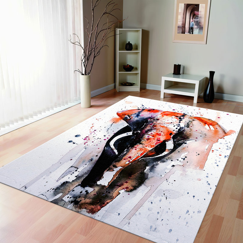 Charming Multicolored Floral Pattern Non Woven Thin Type Printed Rug Ideal for Home Decor and Modern Spaces