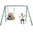 440lbs 2 Seat Swing Set with Belt and Saucer Swing