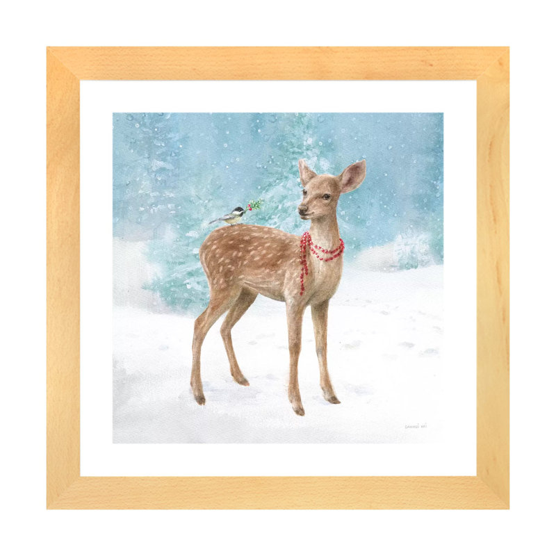 «Woodland Celebration VI» par Danhui Nai - reproduction d'art, H 16 po x l 16 po x p 1 po, Toile avec cadre en bois beige