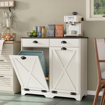 Armoire à poubelle double inclinable 10 gallons (n'inclut pas la poubelle)