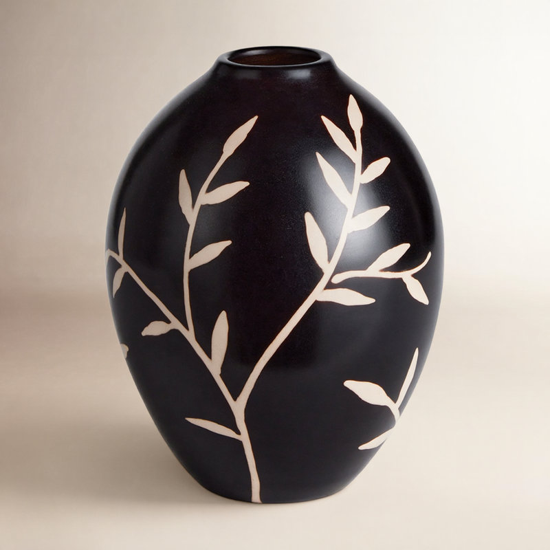 Dayana Handmade Terracotta Table Vase, 9.5" H x 7.5" W x 7.5" D