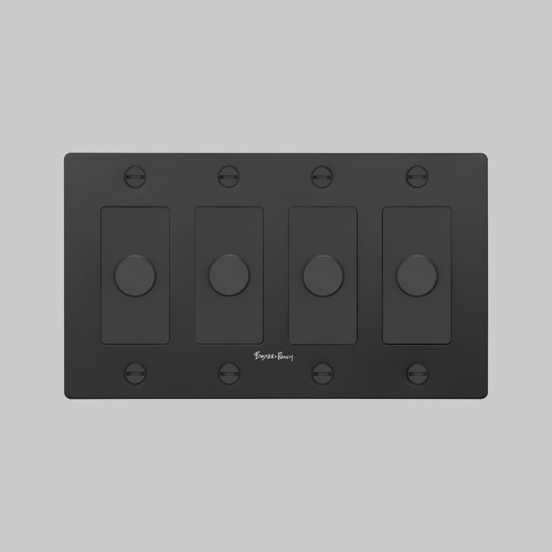 Gradateur 4G / DEL / croix / avec logo, Noir, 4 bandes