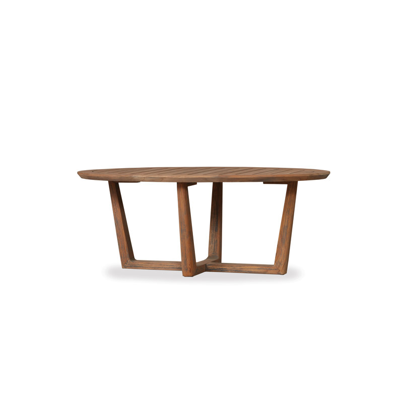 Teak Outdoor Oval Teak Dining Table, 18.25" H x 48" L x 24" D