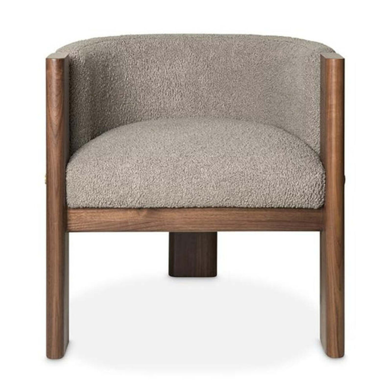 Egg Designs Boucle & Walnut Occasional Chair, Gray