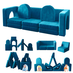 Primary Kids 7'' Foam Chair Sofa/Sectional and Ottoman