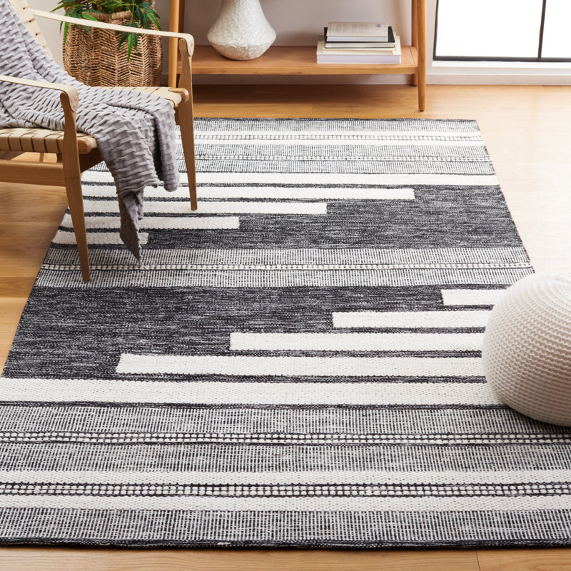 Kilim Hand Woven Performance Striped Rug, Rectangle 5' x 8'