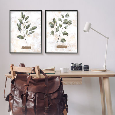 Branches de persil basilic Country Herbs par Kelley Talent - ensemble de 2 impressions