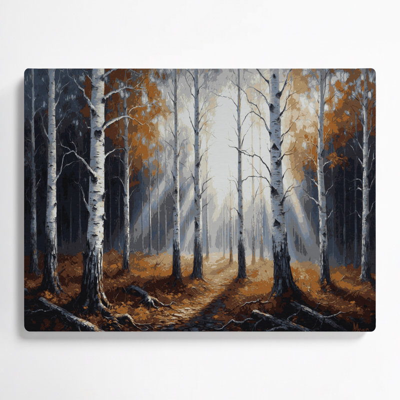 Bouleau botanique, art mural en métal noir, H 288 po x l 432 po x P 0,05 po
