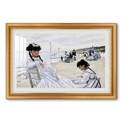 Sur la plage de Trouville, 1870 - Claude Monet - Reproduction encadrée sur mesure