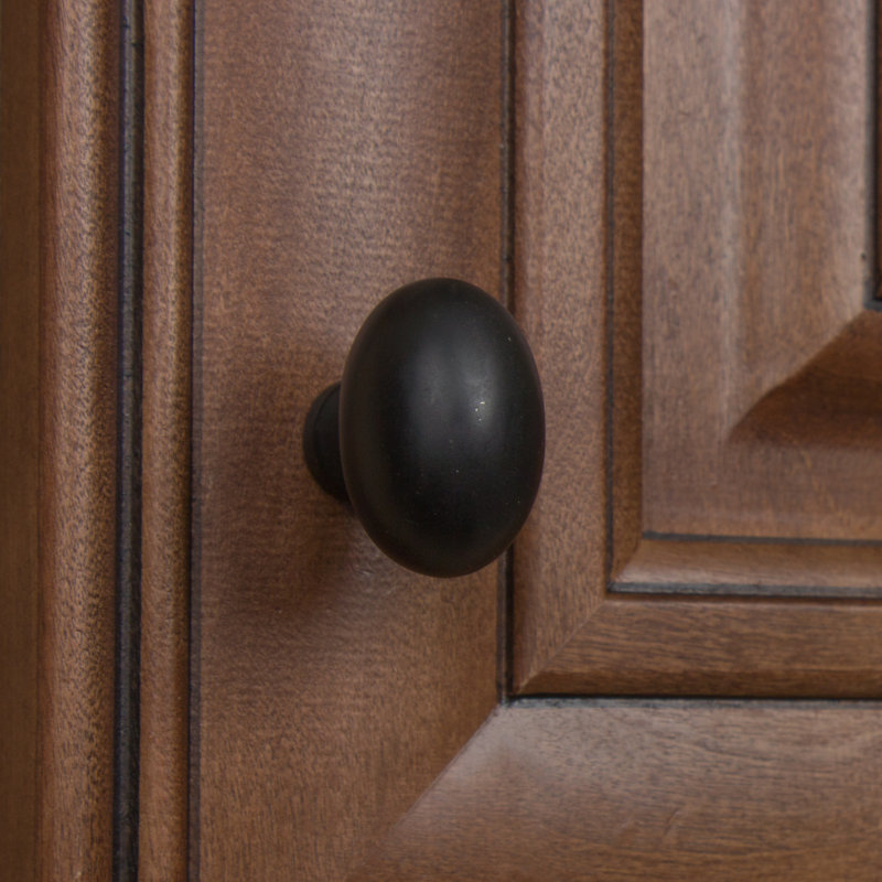 Classic 1 1/8" Length Oval Knob Multipack, Matte Black