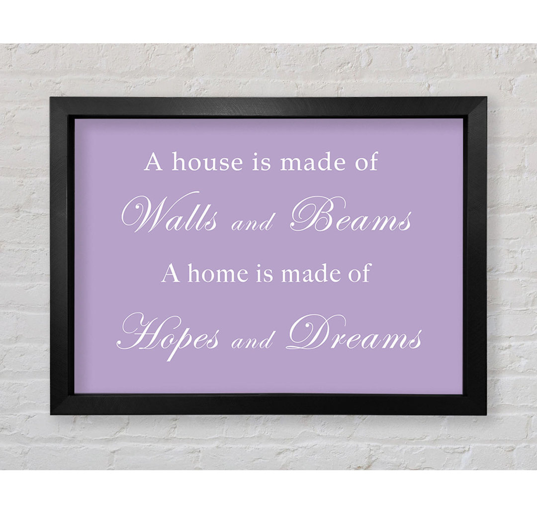 Gerahmtes Poster Home Quote Walls N Beams Hopes N Dreams