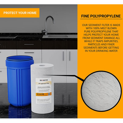 Max Water 10 inch x 4.5 inch, 1 Micron Replacement Sediment Water Filter Cartridge (Pack of 1)