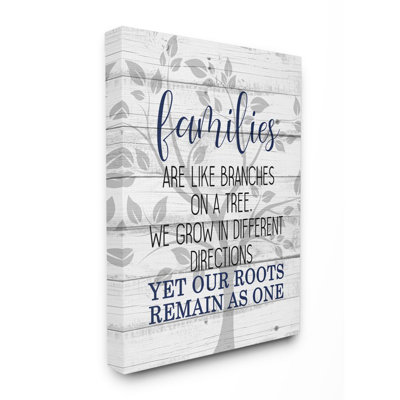 " Family Branches And Roots Phrase Tree Growth Inspiration " Graphic Art Print