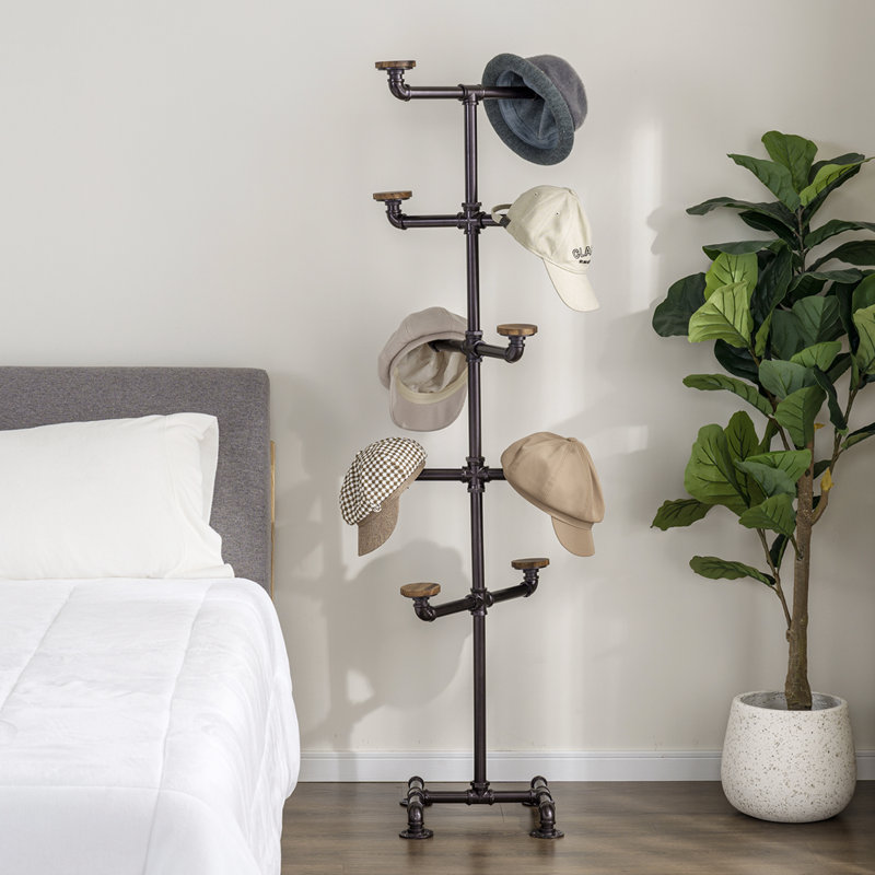 Areece Iron Freestanding 10 - Hook Coat Rack, Bronze